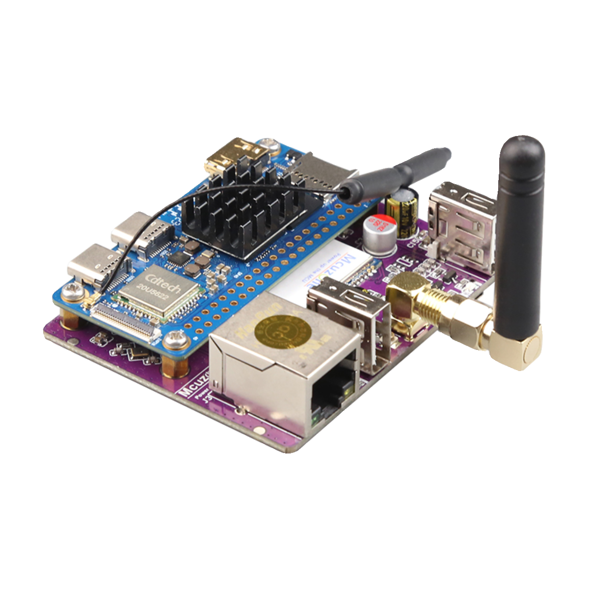 Orange Pi Zero 2W Development Board with Android OS Dedicated 4G LTE and USB Ethernet Expansion Module 4G CAT1 Plug and Play